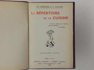 Th GRINGOIRE / L SAULNIER - Le Repertoire De La Cuisine -