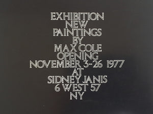 MAX COLE - first exhibition catalogs of the artist 1977 -