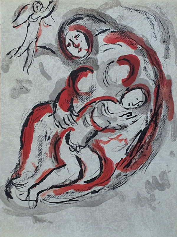Hagar in the Desert - Lithograph from the Bible by Chagall - Verve 37 - 38 1960 CHAGALL