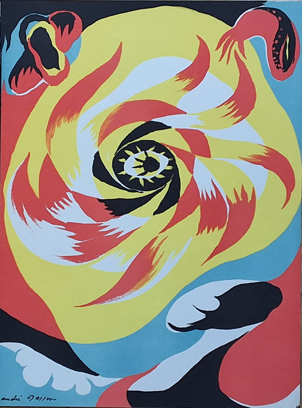 the Sun - lithograph by Andre Masson - Verve 2 - spring 1938 - ANDRE MASSON