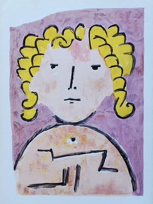 Childs Head - Lithograph Paul Klee - Verve 5 - 6 July/Oct 1939 - On Verso Woman portrait by Matisse