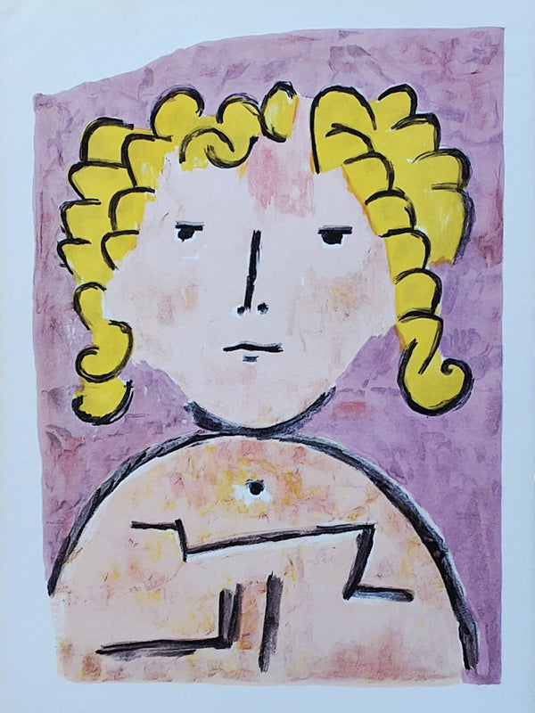 Childs Head - Lithograph Paul Klee - Verve 5 - 6 July/Oct 1939 - On Verso Woman portrait by Matisse