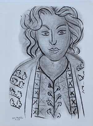 Childs Head - Lithograph Paul Klee - Verve 5 - 6 July/Oct 1939 - On Verso Woman portrait by Matisse