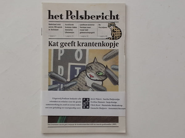 Het Pelsbericht - Kat geeft Krantenkopje - nieuwjaarsgeschenk - Peter Pontiac