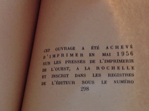 BORIS VIAN - L' Automne a Pekin - Second Edition 1956 - Uncut