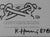 KEITH HARING - Invitation with Original Drawing SIGNED