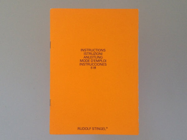 RUDOLF STINGEL - Instructions - Istruzioni - Anleitung - Mode D'Emploi - Instrucciones