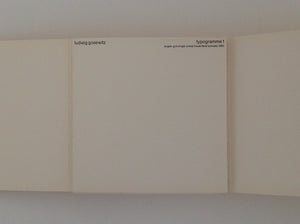 LUDWIG GOSEWITZ. Typogramme 1 - Numbered Edition