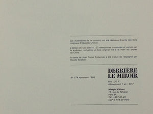 CHILLIDA - Derriere le Miroir 174 - Wood Block Prints .