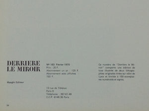 CHILLIDA - Derriere Le Miroir No 183 - Complete With 3 Lithographs