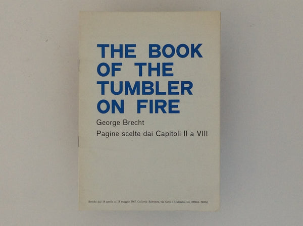 GEORGE BRECHT. The Book of the Tumbler on Fire 