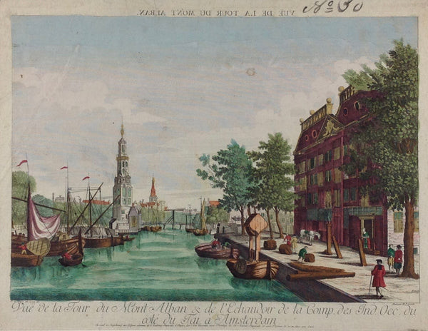 AMSTERDAM, Vue de la Tour du Mont Alban & de l'Echaudoir de la Comp. des In.Occ. du coté du Jai a Amsterdam