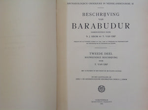 KROM, N.J. & T. v. ERP Beschrijving van Barabudur. The Hague, M. Nijhoff, 1920 - 1931. 5 Volumes of which 2 text-volumes