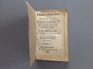 C.H.WENNING. Beknopte Verzameling Van Woorden