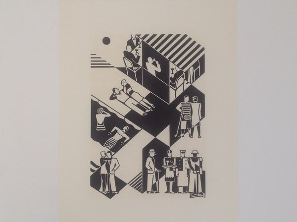 Gerd Arntz 'Weekend', houtsnede 1931