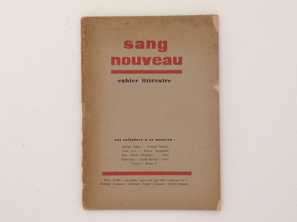 Sang Nouveau - Cahier Litteraire 