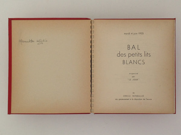 Bal Des Petits Lits Blancs - Mardi 4 Juin 1935