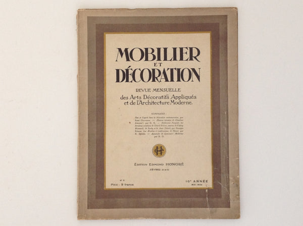 Mobilier et Decoration - Revue Mensuelle Des Arts Decoratifs Appliques et De L'Architecture Muderne - N0 5 Mai 1930